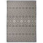 vidaXL Tapis à tissage plat d'extérieur 120x170 cm Rayures noires
