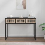 vidaXL Table console noir 105x30x75 cm bois d'ingénierie et fer