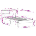 vidaXL Lit bibliothèque sans matelas cire marron 75x190 cm pin massif