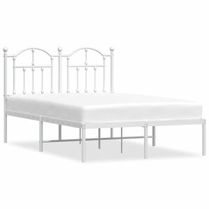 vidaXL Cadre de lit métal sans matelas et tête de lit blanc 120x190 cm