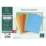 Paquet de 25 dossiers Plaidoirie 'Pour/Contre' carte lustrée 25x32cm Rouge EXACOMPTA