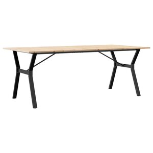 vidaXL Table à manger cadre en Y 200x100x75cm bois de pin massif acier