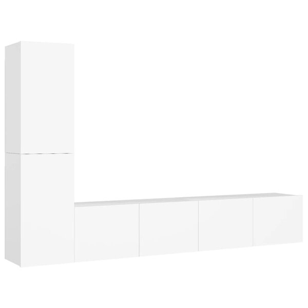 vidaXL Ensemble de meubles TV 4 Pièces Blanc Bois d'ingénierie