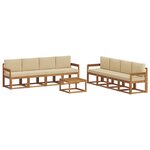 vidaXL Ensemble de canapés d'extérieur 9 Pièces Naturel et Beige