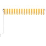 vidaXL Auvent automatique capteur de vent LED 450x350cm Jaune et blanc