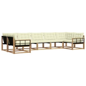 vidaXL Ensemble de canapés d'extérieur 7 pc Blanc et crème