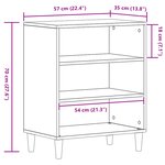 Buffet vidaXL Noir en Chêne 57x35x70 cm en Bois d'ingénierie