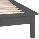 vidaXL Cadre de lit à LED sans matelas gris 120x200 cm bois massif