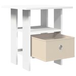 vidaXL Table de chevet Blanc 41 x 40 x 45 cm Bois d'ingénierie