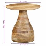 vidaXL Table d'appoint Ø40x40 cm bois de manguier massif