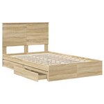 vidaXL Lit de Rangement Chêne Sonoma 120 x 190 cm Bois d'ingénierie
