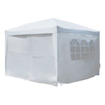 Tonnelle barnum tente de réception pliante 3 x 3 x 2,55 m avec fenêtres + sac de transport blanc