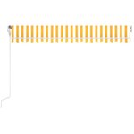 vidaXL Auvent automatique capteur de vent/LED 400x350cm Jaune et blanc