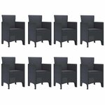vidaXL Ensemble de salle à manger pour jardin 9 Pièces Anthracite