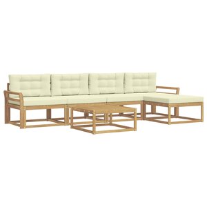 vidaXL Ensemble de canapés d'extérieur 6 Pièces Blanc et crème