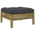 vidaXL Salon de jardin avec coussins 9 Pièces bois de pin imprégné