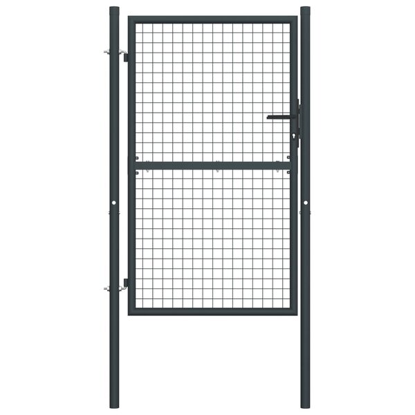 vidaXL Portail en maille de jardin Acier galvanisé 100 x 200 cm Gris