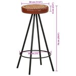 vidaXL Tabourets de bar lot de 4 cuir véritable