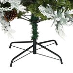 vidaXL Sapin de Noël pré-éclairé et pommes de pin vert 195cm PVC et PE