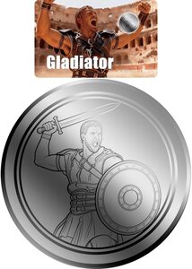 Monnaie GLADIATOR 1/200 Oz Platine 30$ Liberia 2026 (PRÉCOMMANDE)