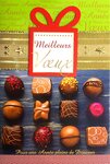 Carte meilleurs vœux gourmands doré collage cadeau ruban en or avec enveloppe