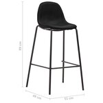 vidaXL Chaises de bar lot de 4 noir tissu