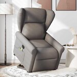 vidaXL Fauteuil inclinable de massage Taupe Tissu