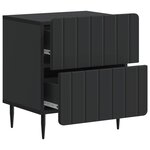 vidaXL Cabinet de chevet Noir 43 x 34 5 x 49 5 cm Bois d'ingénierie