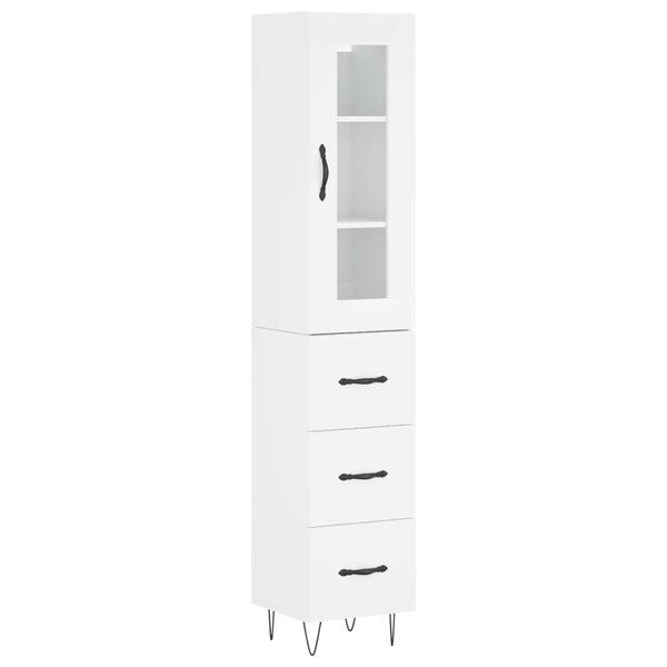 vidaXL Buffet haut Blanc 34 5x34x180 cm Bois d'ingénierie