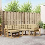 vidaXL Ensemble de canapés d'extérieur 6 Pièces Blanc et Beige