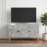 vidaXL Meuble TV Gris béton 99 x 34 5 x 50 cm Bois d'ingénierie