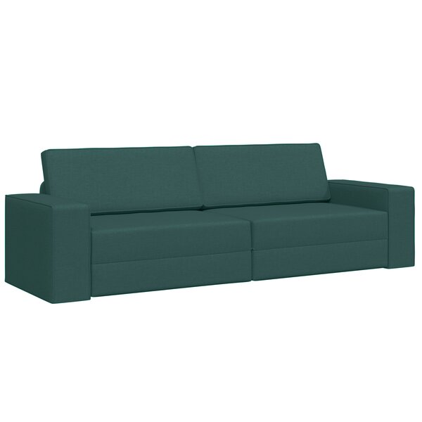 vidaXL Canapé Lit 2-en-1 Vert Foncé 245x150x60.5 cm Tissu