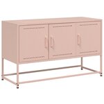 vidaXL Meuble TV rose 100 5x39x60 5 cm acier
