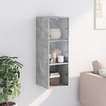 vidaXL Armoire murale avec portes en verre gris béton 35x37x100 cm