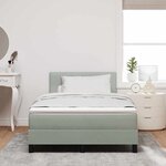 vidaXL Lit à ressorts avec matelas Gris clair 120 x 190 cm Velours