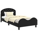 vidaXL Cadre de lit pour enfants avec tête de lit Noir 90 x 190 cm