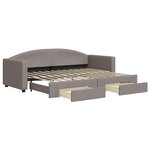 vidaXL Lit de jour avec gigogne et tiroirs sans matelas taupe 80x200cm