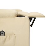 vidaXL Fauteuil inclinable électrique Crème Tissu