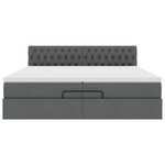 VidaXL Cadre de lit ottoman avec matelas gris foncé 200x200cm tissu