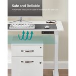 Cadre de bureau électrique pieds de bureau assis-debout sans dessus de table avec crochet réglable en hauteur en continu fonction mémoire acier blanc 12_0004701