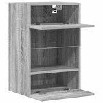 vidaXL Meubles muraux avec lumières LED pour TV 2Pièces sonoma gris 40x30x60 5cm