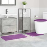 vidaXL Ensemble de tapis de bain antidérapants 3 Pièces Violet PP