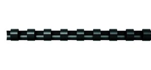 Pack de 100 Baguettes de reliure plastiques  rondes  noir  12mm  noir FELLOWES