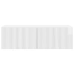 vidaXL Meuble TV mural Montage mural Blanc brillant 98 x 41 x 30 cm