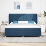 vidaXL Lit à ressorts avec matelas gris foncé 90x190 cm Bleu tissu