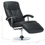 vidaXL Fauteuil TV Noir Similicuir