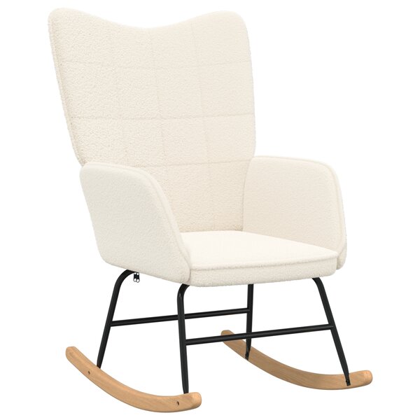 Fauteuil relaxant vidaXL en tissu crème ressemblant à de la laine