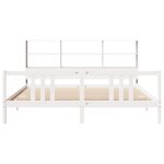 vidaXL Lit bibliothèque sans matelas blanc 200x200 cm bois pin massif