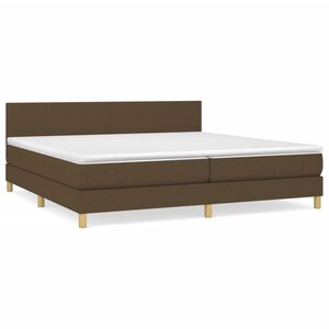 vidaXL Sommier à lattes de lit avec matelas Marron foncé 200x200 cm