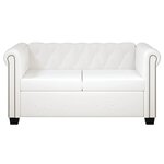 vidaXL Canapé Chesterfield à 2 places et à 3 places blanc
